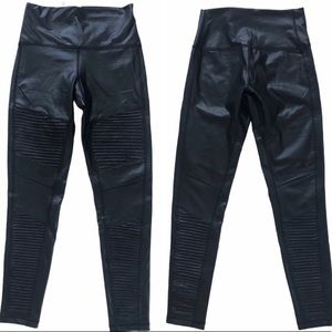 7 For All Mankind Faux Leather Moto Black Leggings